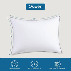 Sasttie firm pillows in a stylish bedroom setting.