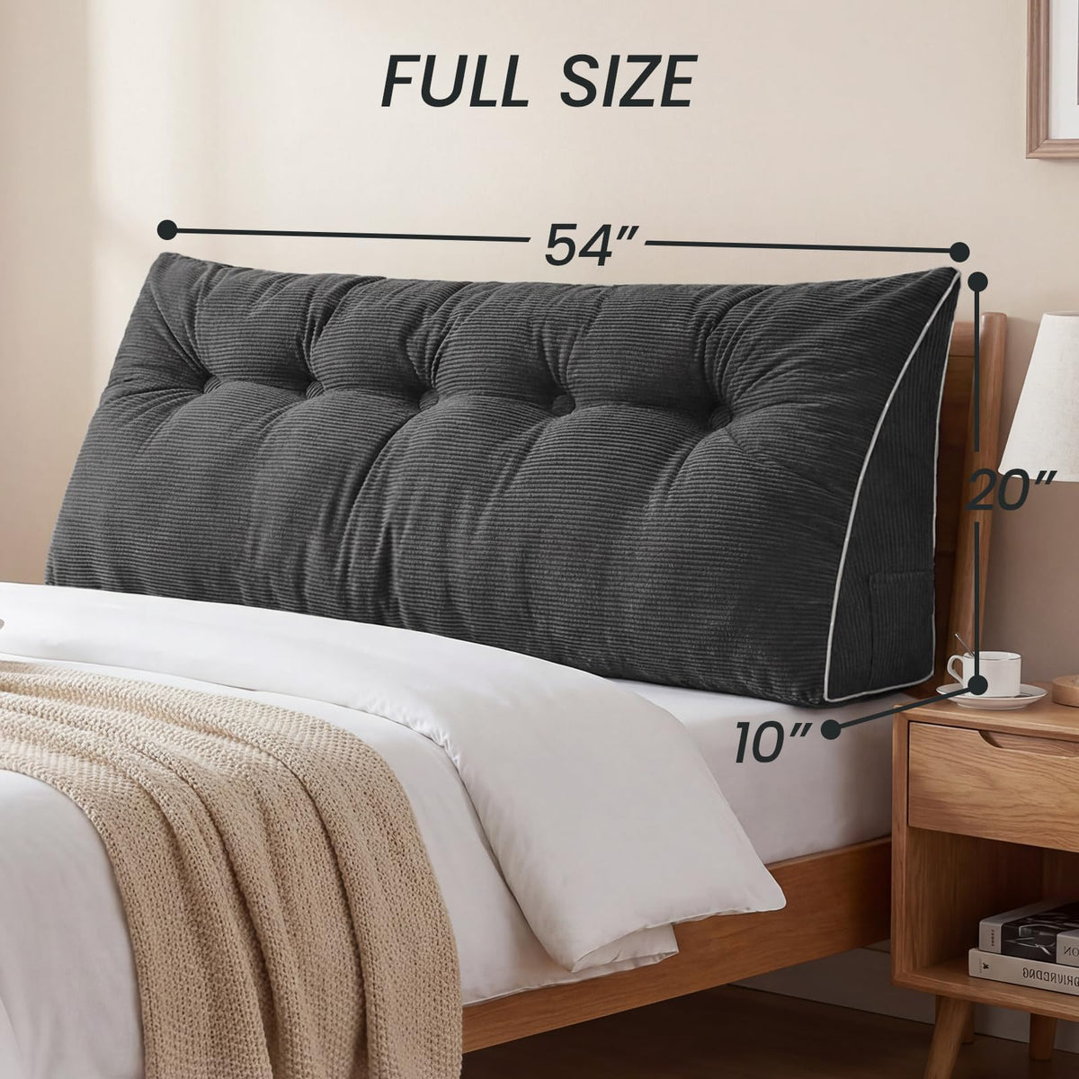 Sasttie headboard pillow full modern, crisp-edge design.