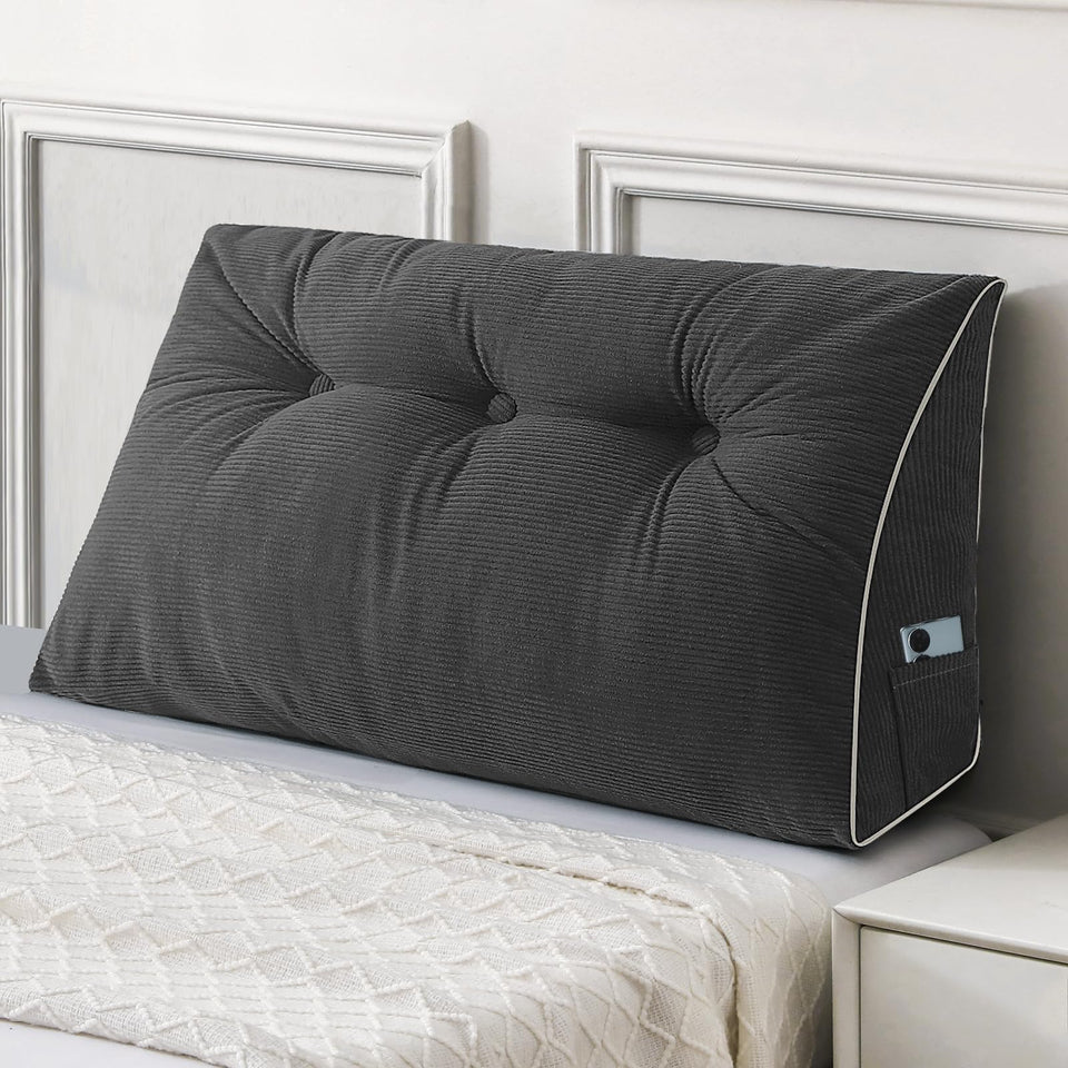 Sasttie headboard pillow twin closeup shows plush reading support