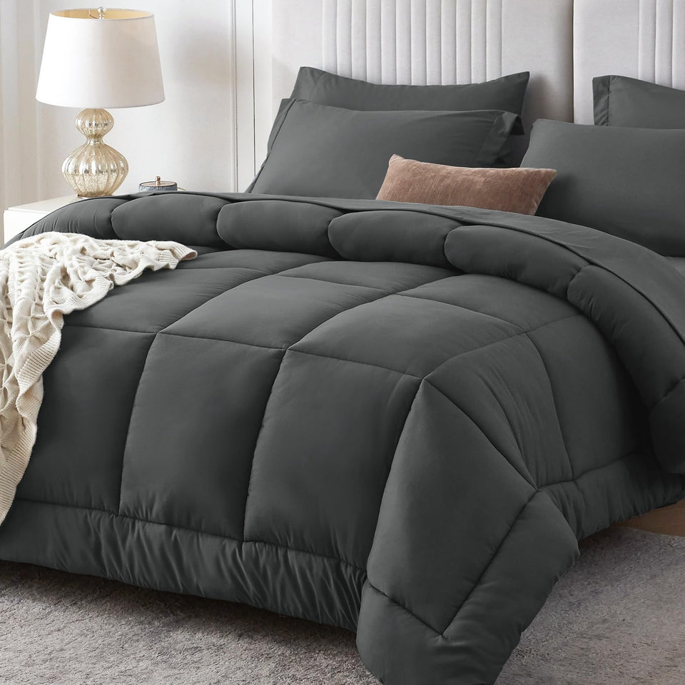 Sasttie king size comforter set packaging shows premium bedding in box for easy unboxing