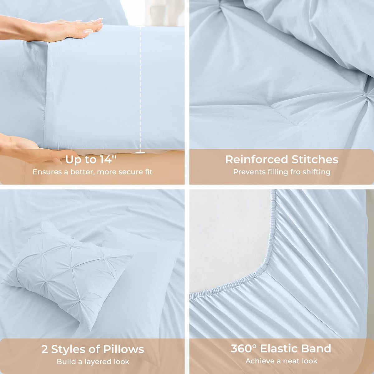 Sasttie Queen Pillowcases 20x30 provide soft touch and tidy pillow presentation