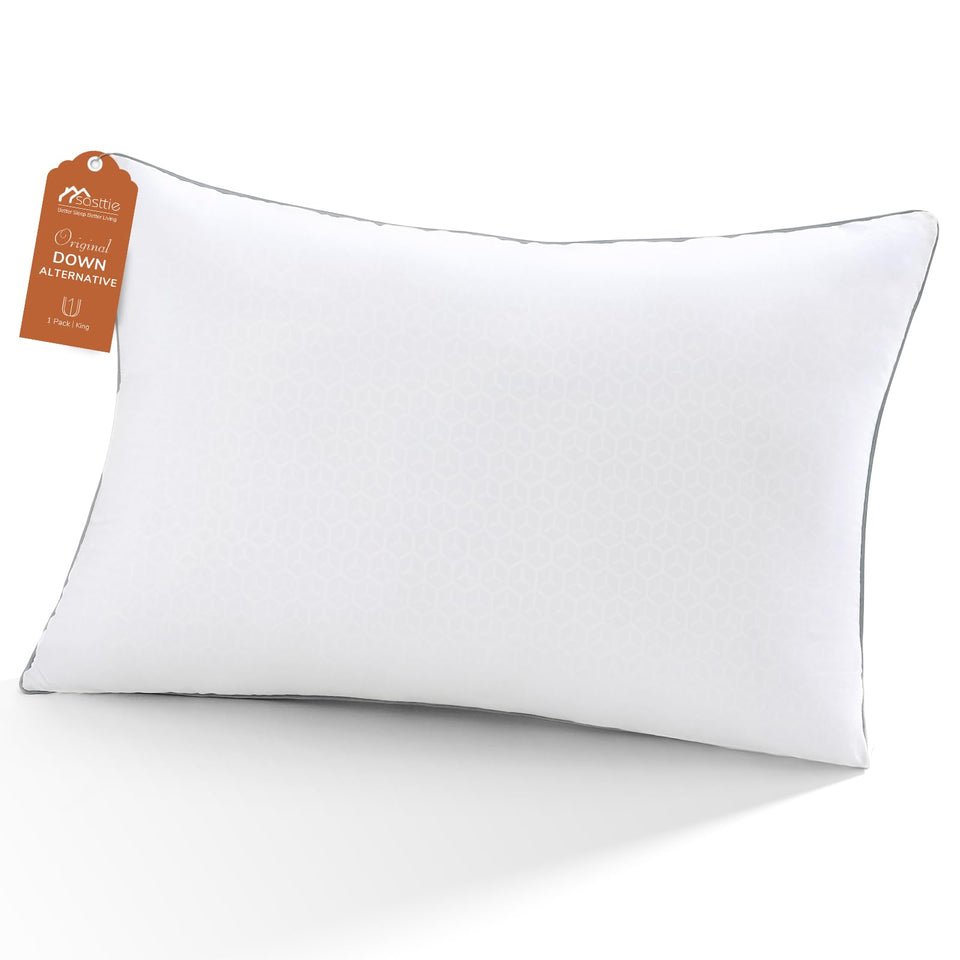 Sasttie Queen Pillow with embossed pattern elevates hotel-style comfort