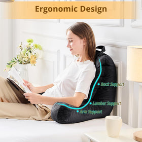 Sasttie pillow resting on bed, couch, or floor for versatile use.
