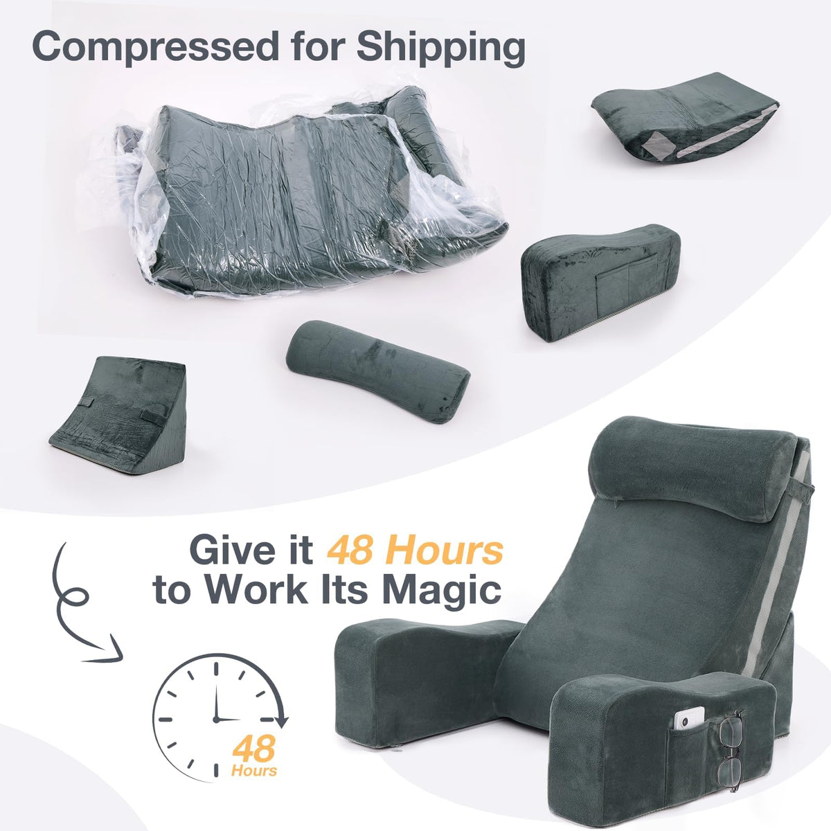 Sasttie back rest is suitable for bed, couch, and desk setups for upright comfort