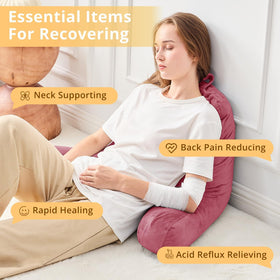 Sasttie reading pillow removable cover zipper close-up for easy washing