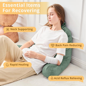 Sasttie reading pillow supports sofa lounging with upright comfort