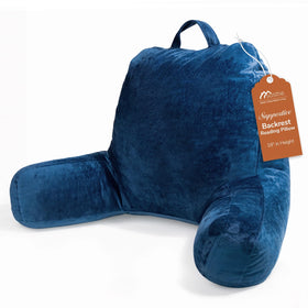 Sasttie reading pillow with velvet backrest arms, ideal for comfy bed reading.