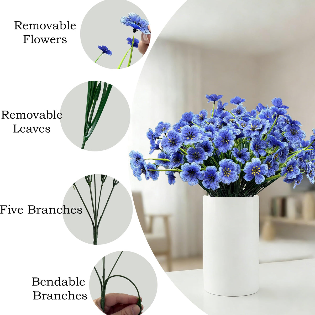Satefello front porch and yard decor showcasing vibrant faux blooms
