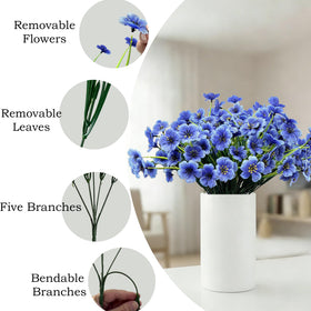 Satefello front porch and yard decor showcasing vibrant faux blooms
