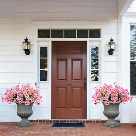Satefello plastic-stem artificial flowers withstand sun and wind for patio decor