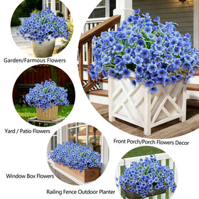 Satefello silk faux flowers enhancing front porch decor with lasting color