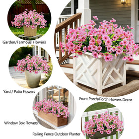 Satefello UV-resistant silk flowers for outdoor use maintain vibrant pink color
