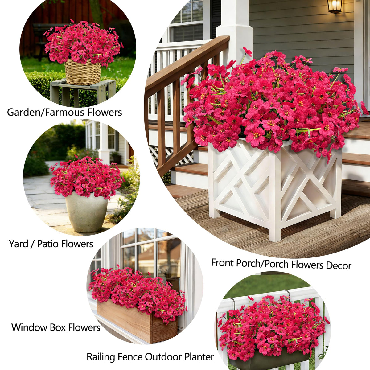 Satefello window box arrangement with 20 bundles for quick decorating.