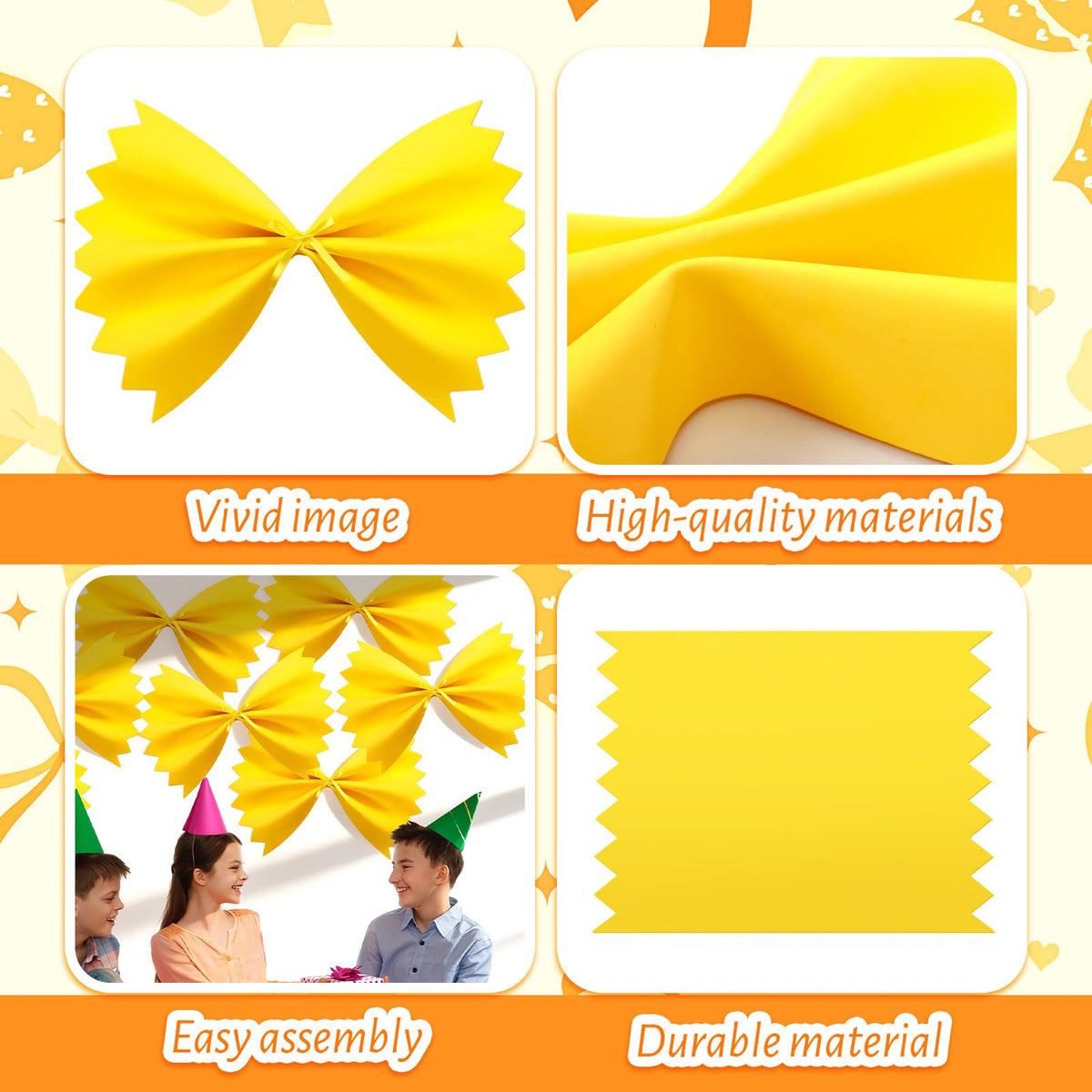 SATINIOR EVA pasta decor pieces are lightweight and durable for quick party setup.