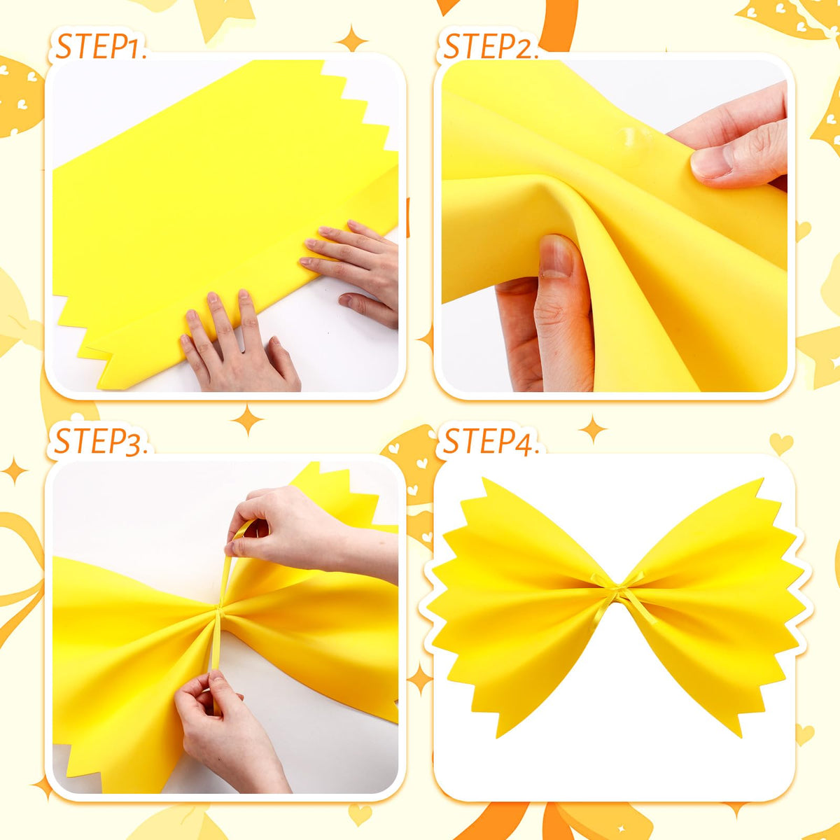 SATINIOR wall decor with yellow farfalle brightens any space for Italian-themed events.