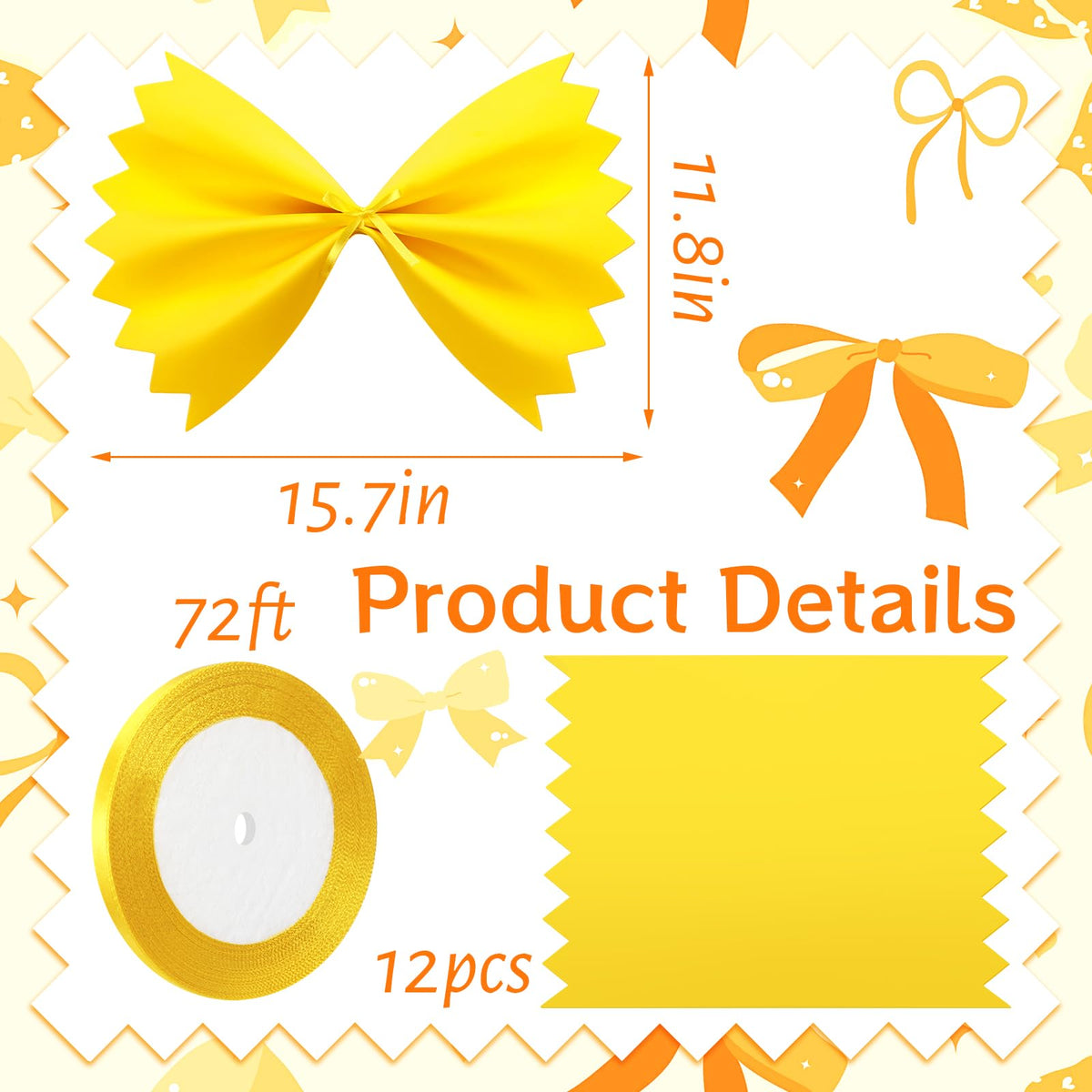 SATINIOR yellow ribbon adds a polished finish to DIY pasta-themed decor.