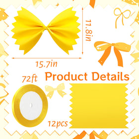 SATINIOR yellow ribbon adds a polished finish to DIY pasta-themed decor.