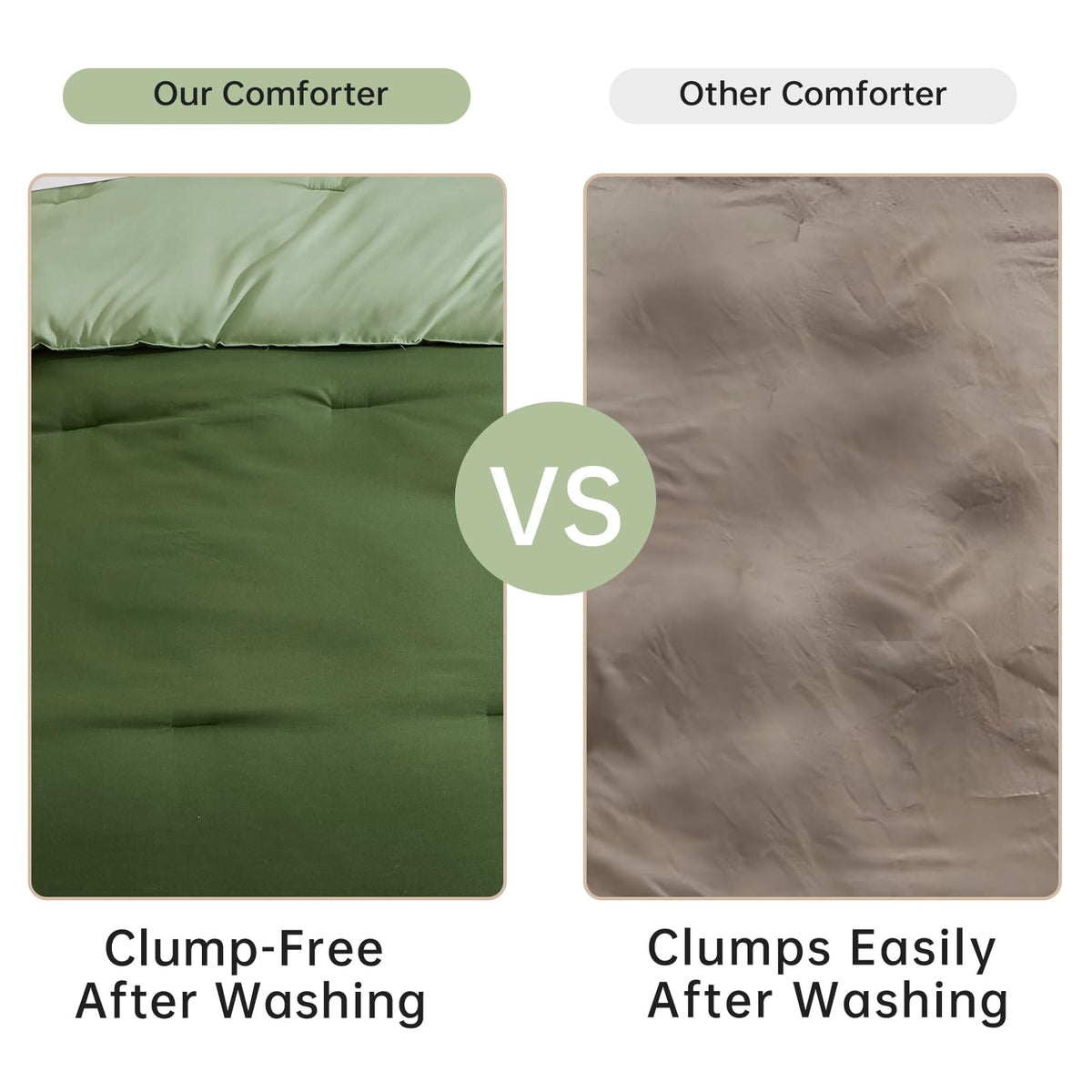 Satisomnia Green Queen comforter easy-care design for simple laundry and quick drying.