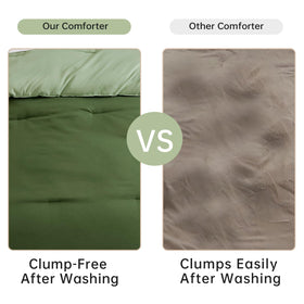 Satisomnia Green Queen comforter easy-care design for simple laundry and quick drying.