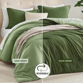 Satisomnia Green Queen comforter soft-microfiber feel for year-round cozy sleep.