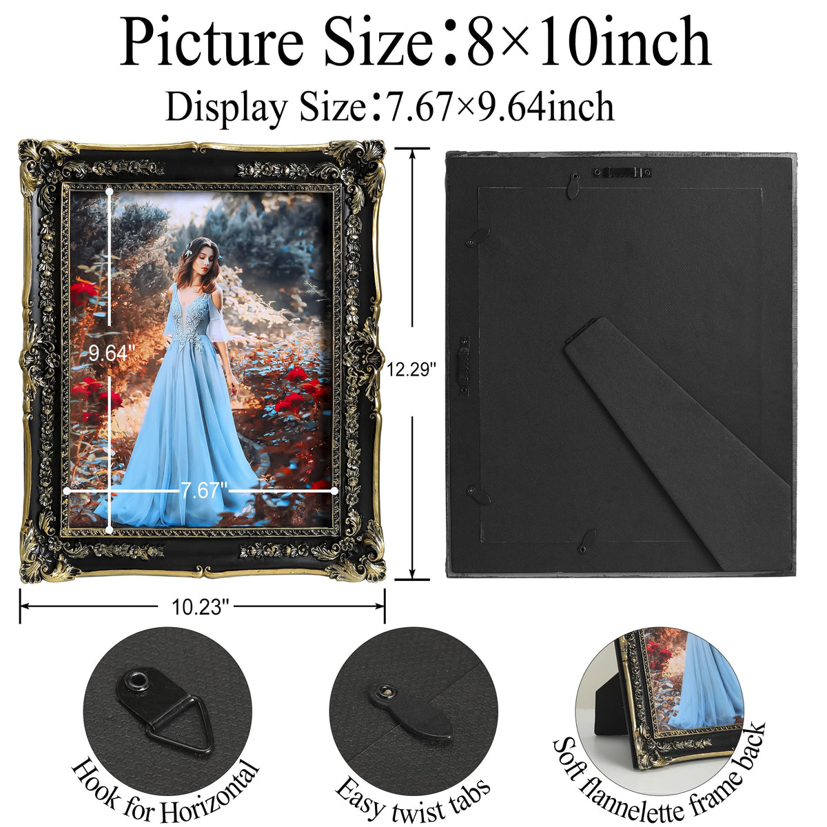 Satmole vintage frame displayed on tabletop using the included easel
