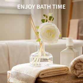 Saussavita reed diffuser with eucalyptus for spa-like home calm.