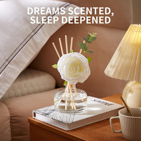 Saussavita diffuser on a shelf enhances modern living room decor.