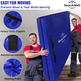 SaveAMatt waterproof material keeps mattress dry during transit.