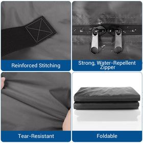 Gray SaveAMatt queen mattress bag ready for storage or moving needs.