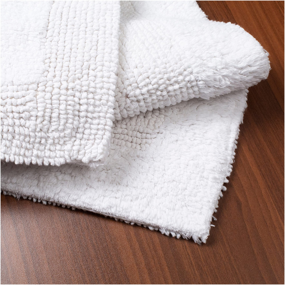 Savi Home reversible cotton rug for versatile bathroom and kitchen use.