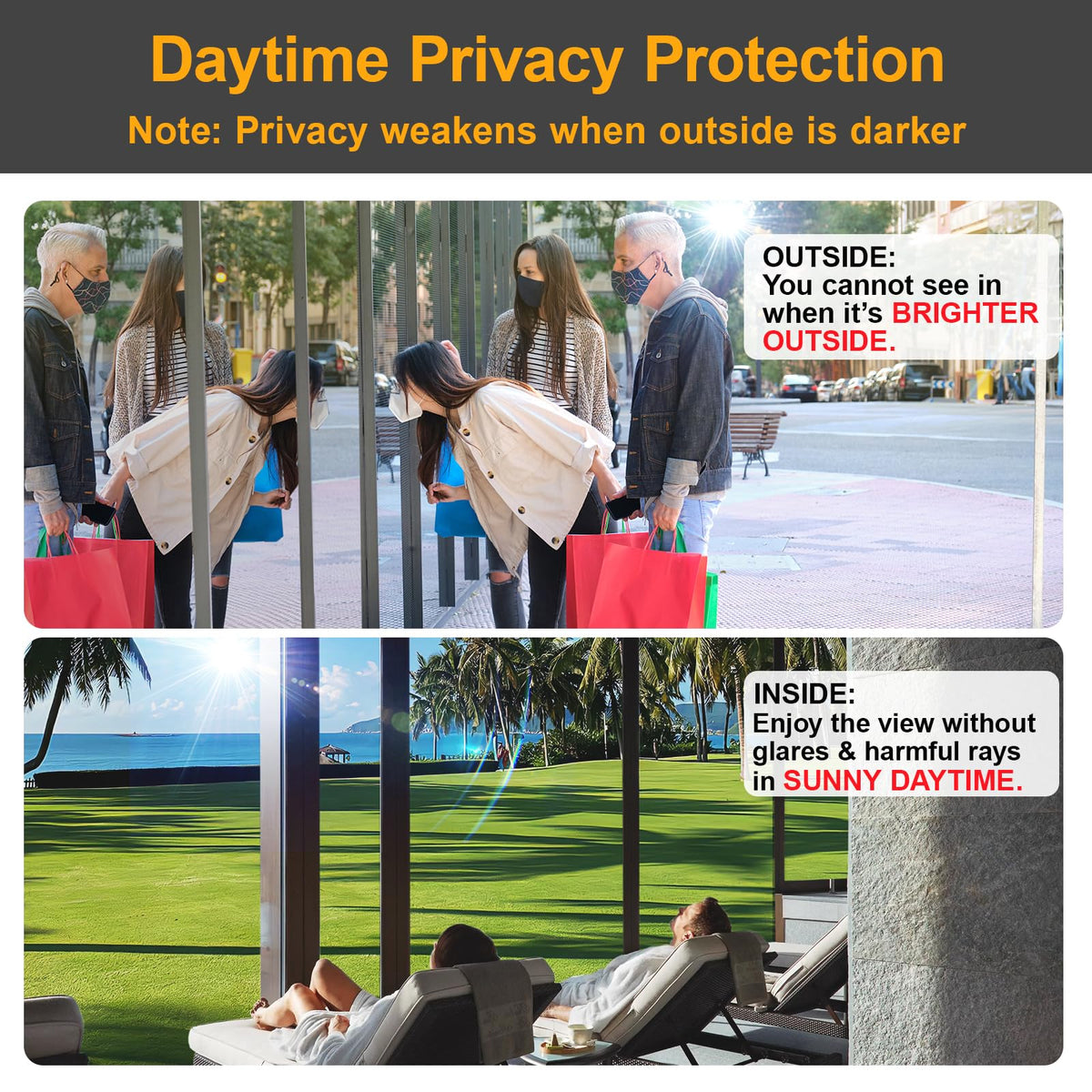 Savvy Choice one-way privacy film installation demo on a window.