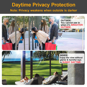 Savvy Choice one-way privacy film installation demo on a window.