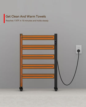 Sawlece five-bars design holds multiple towels for even warmth