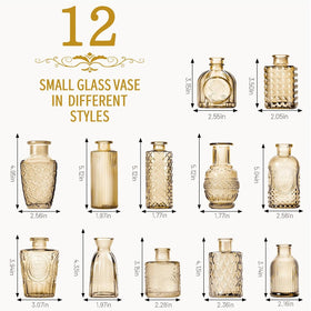 Sawoake clear bud vases for weddings, 12-piece set adds shimmering table decor