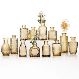 Sawoake mini bud vases in gold finish, ideal for elegant wedding centerpieces