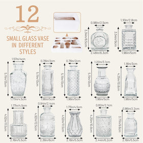 Sawoake vintage glass bud vases offer versatile decor options.