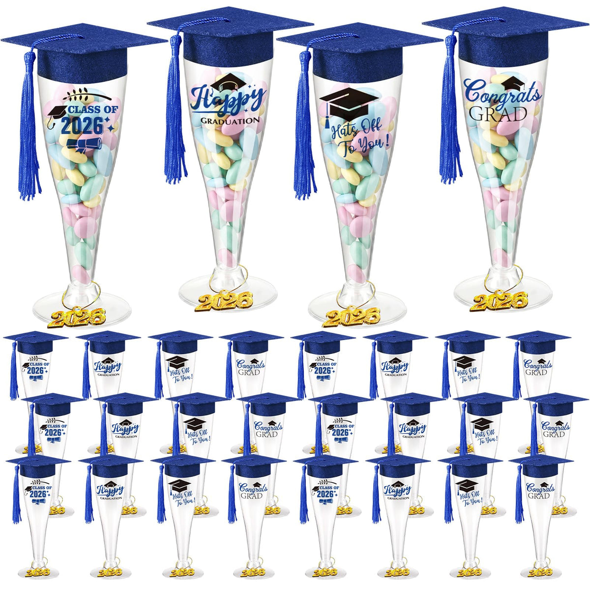 Sawysine graduation flute with clear 4.5oz capacity for celebratory drinks