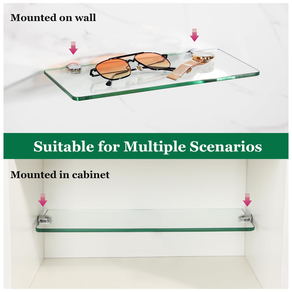Sayayo bathroom display shelf showing resilience to humidity and heat