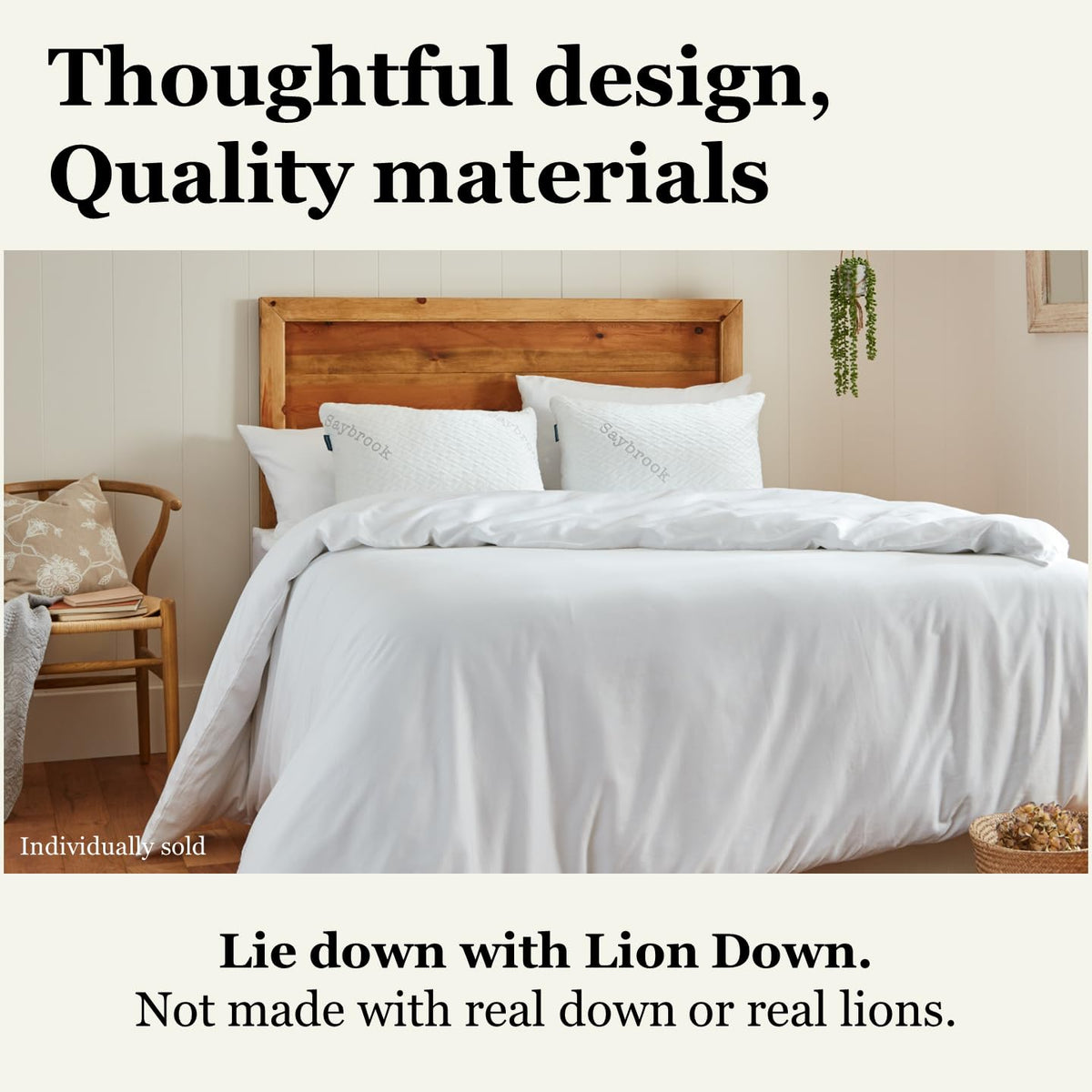 Saybrook Hypoallergenic, cruelty-free materials support sensitive skin.
