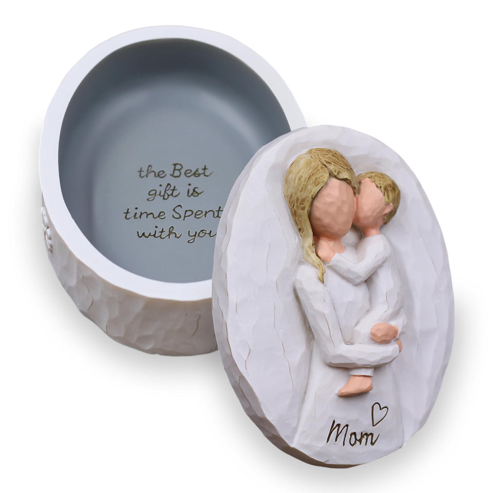 Sayouart sculpted hand-painted keepsake box, a heartfelt decor piece for mom.