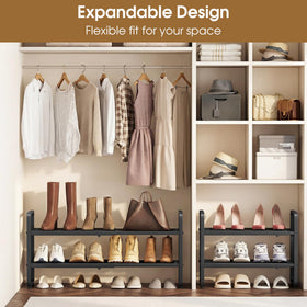 SAYZH Expandable Rack with adjustable heights fits flats and boots neatly