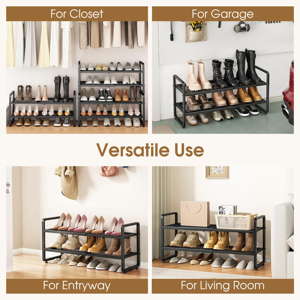 SAYZH boot and sneaker storage keeps footwear organized and accessible