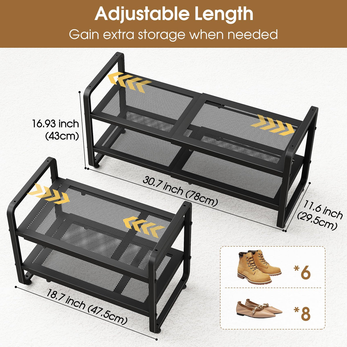 SAYZH stackable design adds vertical storage and keeps walkways clear