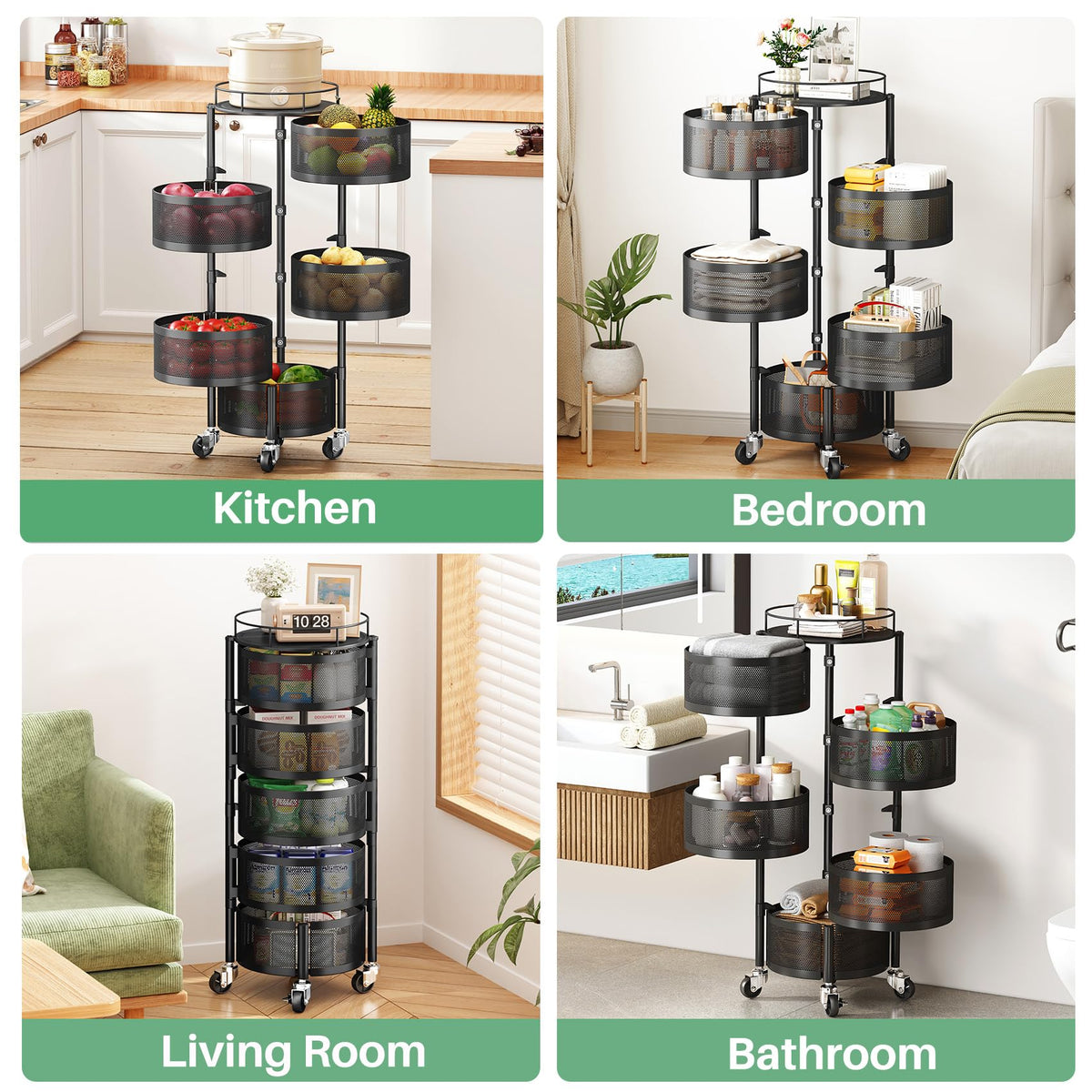 SAYZH multifunction cart suitable for fruits, snacks, drinks, books, and toys