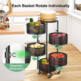 SAYZH rotating storage cart demonstrates 360-degree rotation for easy access