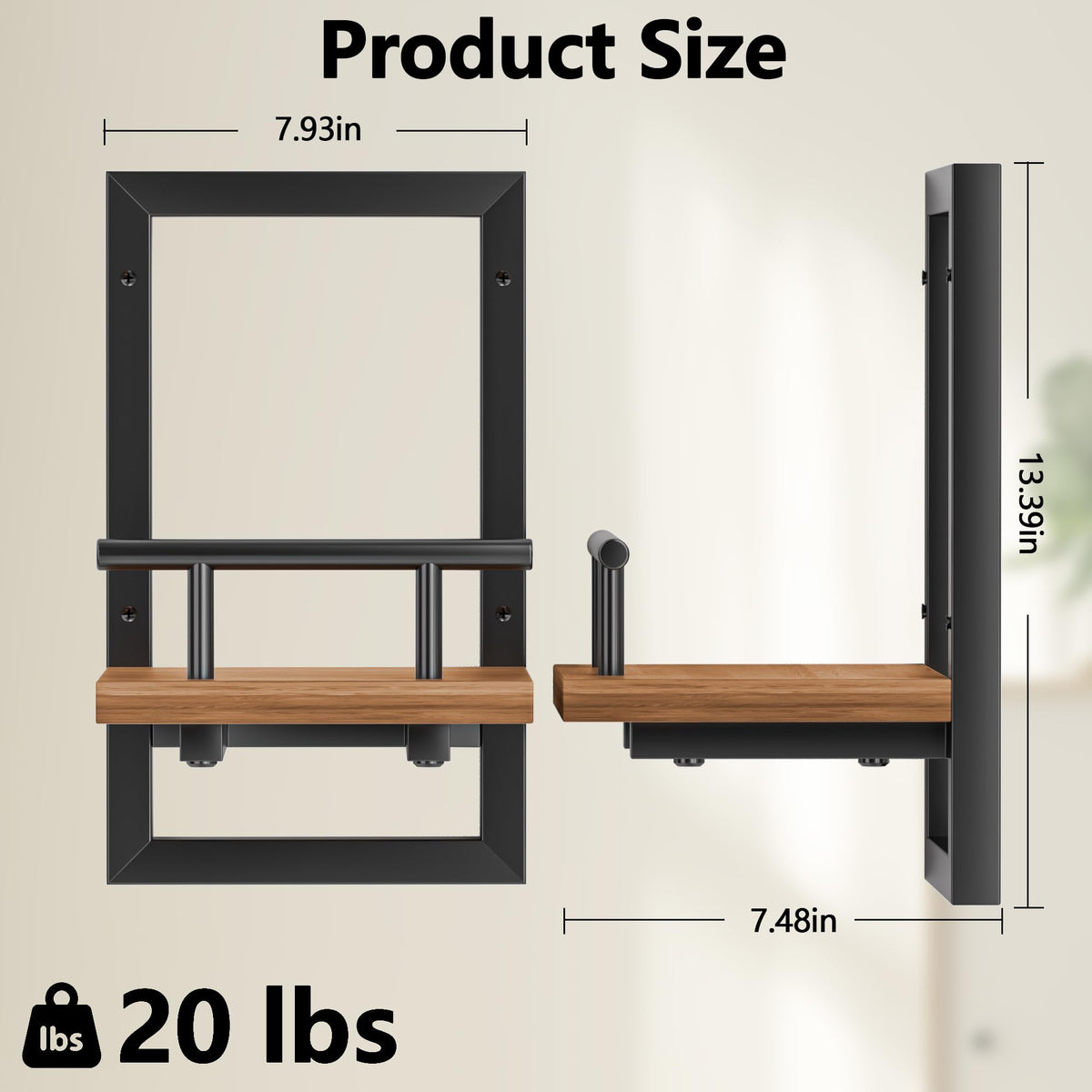 Sbosbo floating shelves wood-board details highlight durable metal frame and natural wood