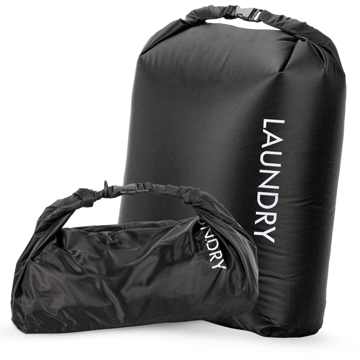 Scandihome travel laundry bag compression in action for space-saving packing.