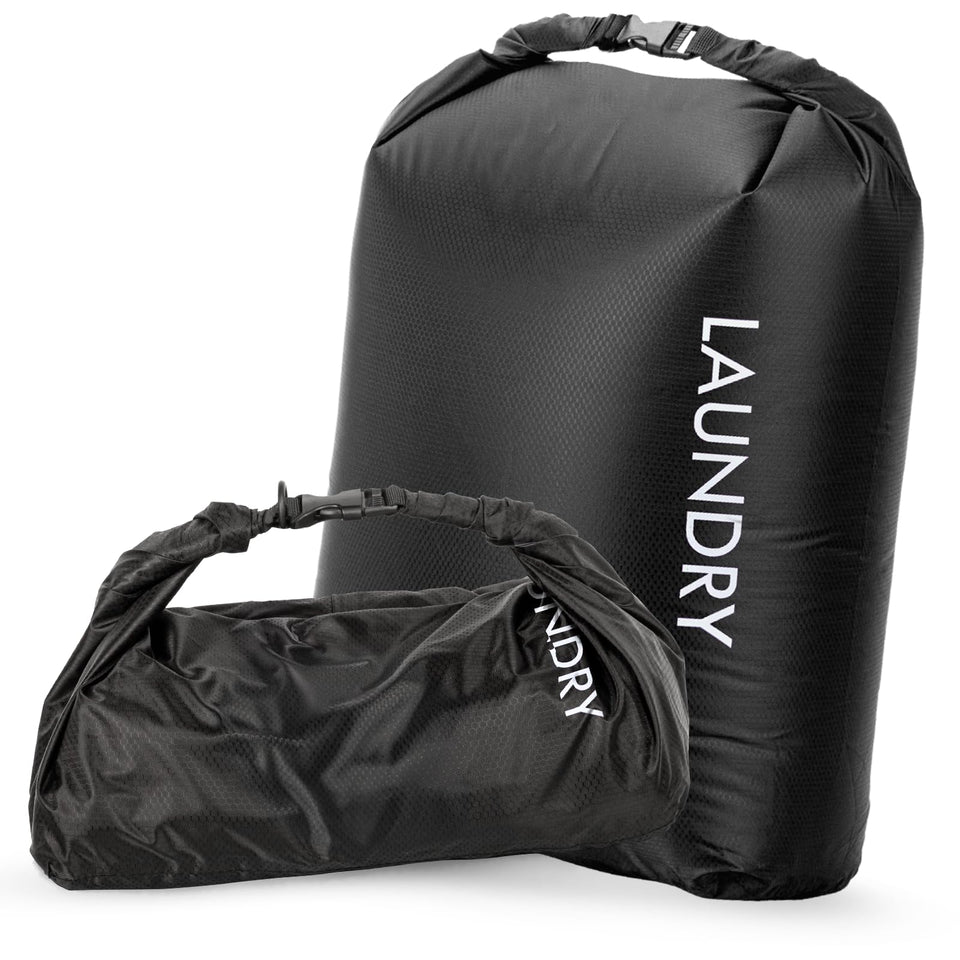 Scandihome travel laundry bag compression in action for space-saving packing.