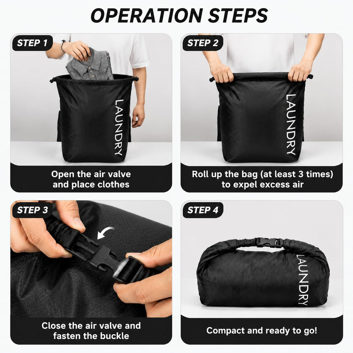 Scandihome travel laundry bag packable compact design ideal for luggage organization.