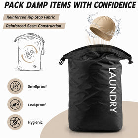 Scandihome travel laundry bag privacy design aids discreet laundry storage during travel.